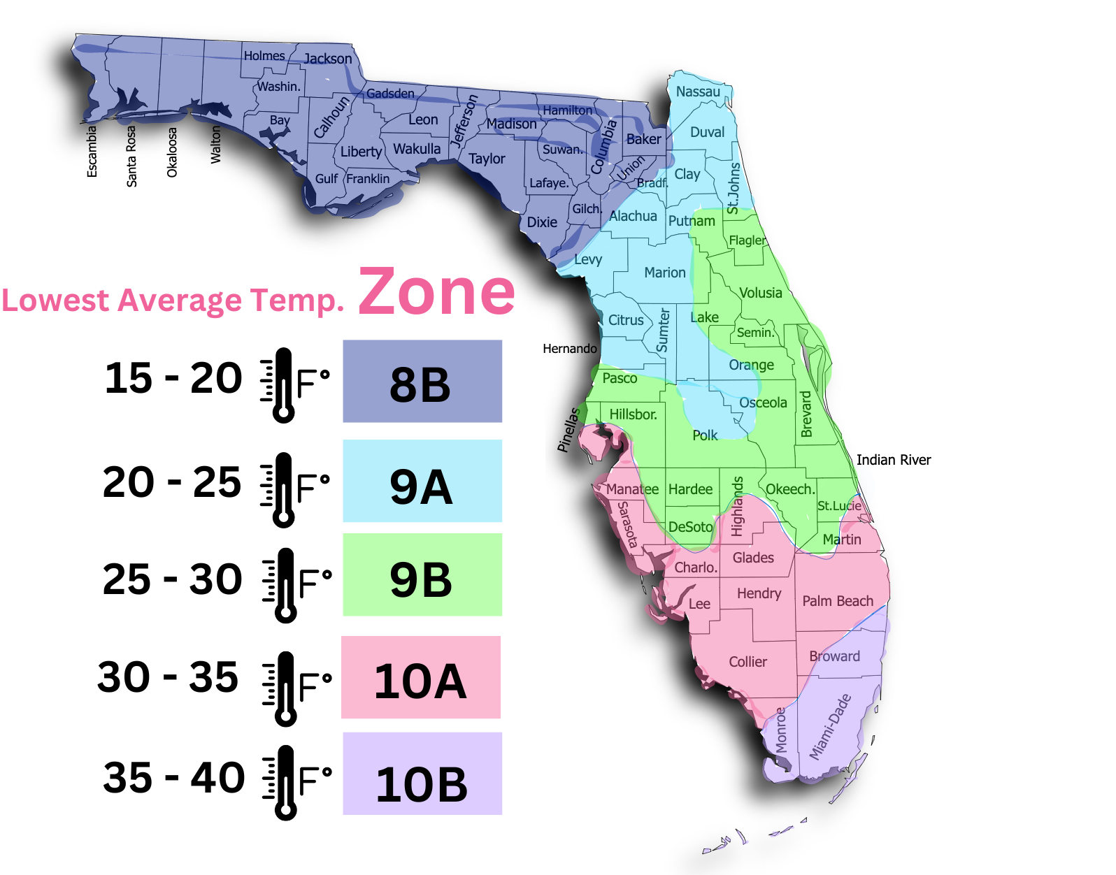 Florida Gardening Zones Map