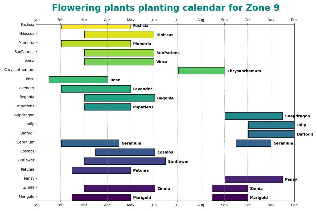 Zone 9 Flowering Plants Planting Schedule