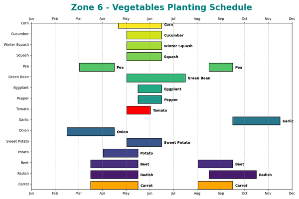 Zone 6 Planting Schedule - Chart
